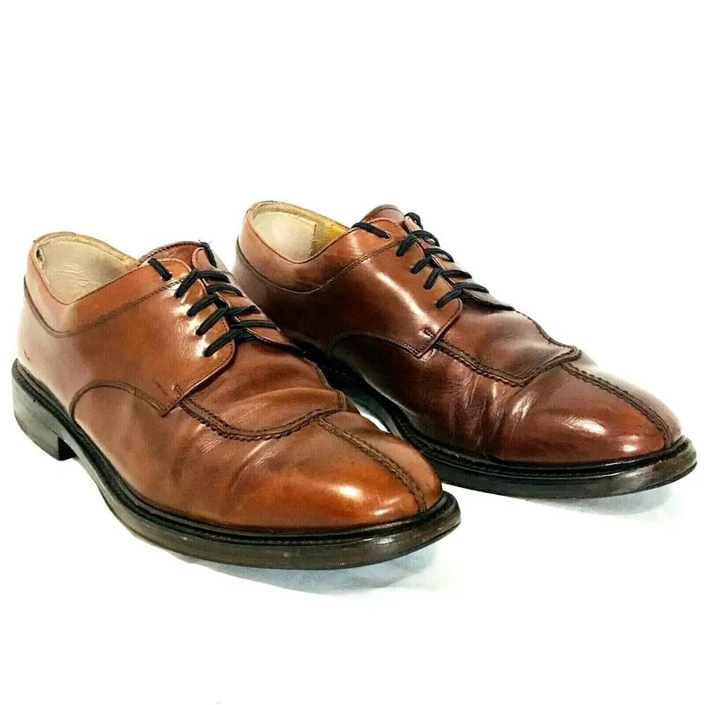 Avventura Shoes Split Toe Leather Oxford Handmade Spain 9.5 Brown Lace Academia